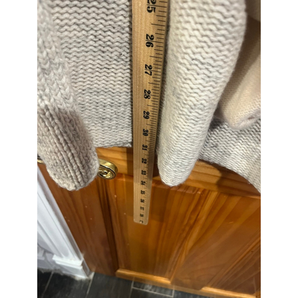 Vince Women’s Open Front Chunky Knit Cardigan Sweater Beige Longline Size XS - Picture 7 of 8